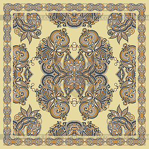 Traditional Ornamental Floral Paisley Bandana  - vector image