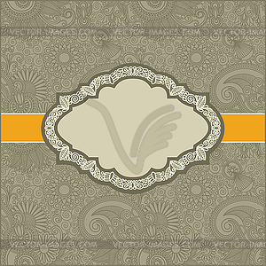 Vintage template with floral background  - color vector clipart