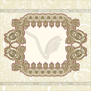 Ornamental floral vintage frame design - vector clipart
