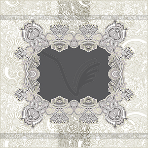 Ornamental floral vintage frame design - vector image