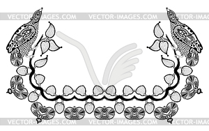 Декоративные цветочные и птица рамы - иллюстрация в векторе