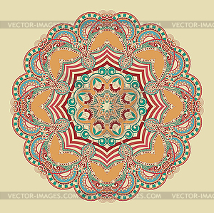 Circle ornament, ornamental round lace  - vector image