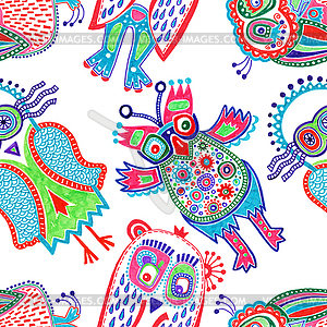 Doodle owl marker drawing - vector clipart