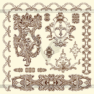 Ornamental design elements - vector clipart
