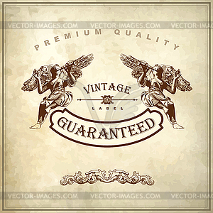 Ornate premium quality and guarantee label - vector clipart