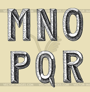 Hand draw sketch alphabet design - vector image
