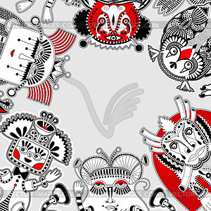 Monster personage pattern with place for your text - vector clip art