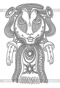 Doodle fantasy monster personage - vector image