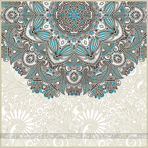 Ornamental circle template with floral background - vector clipart