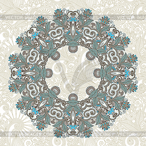 Circle ornament, ornamental round lace - vector image