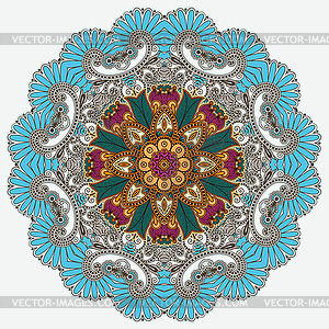 Circle ornament, ornamental round lace - vector image