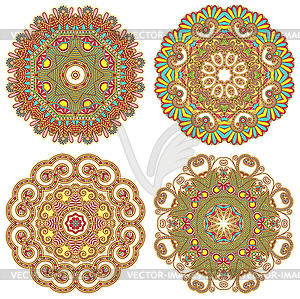 Circle ornament, ornamental round lace - color vector clipart