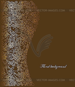 Floral card with flowers and birds - vector image