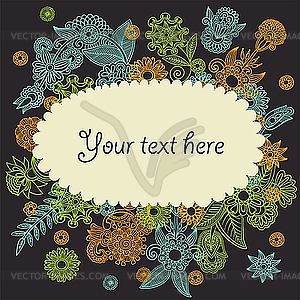 Flower frame - vector image