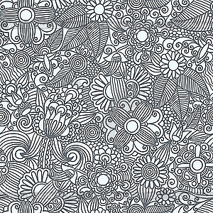 Seamless artistic flower pattern - vector EPS clipart