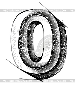 Sketch numerals - vector clipart