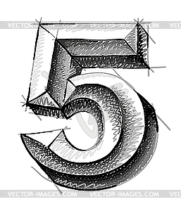 Sketch numerals - vector image