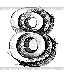 Sketch numerals - vector clipart / vector image