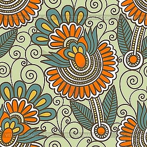 Seamless floral ornamental design - vector image