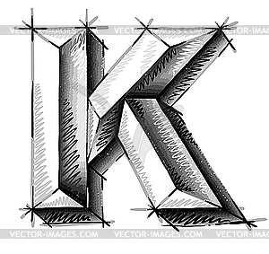 Sketch of initial letters - vector image