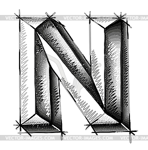 Sketch of initial letters - vector clip art