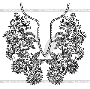 Neckline Embroidery Design Vector Clipart