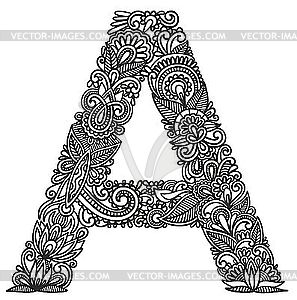 Ornamental initial letter A - stock vector clipart