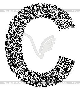 Ornamental initial letter C - vector image