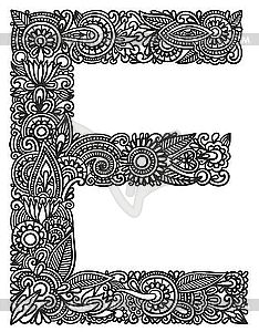 Декоративная буквица E - векторный эскиз