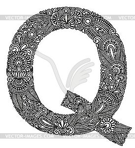 Ornamental initial letter Q - vector EPS clipart