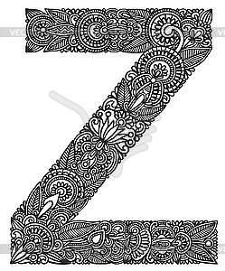 Ornamental initial letter Z - vector EPS clipart