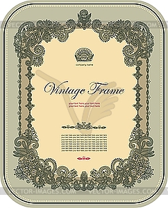 Vintage ornamental frame - vector image