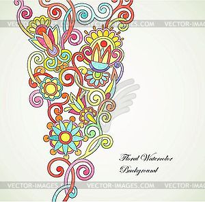 Floral abstract watercolor background  - vector clip art