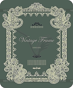 Ornate vintage frame - vector image