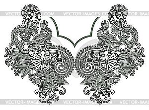 Neckline embroidery fashion  - vector image