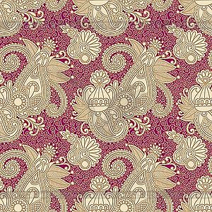 Seamless flower paisley pattern - vector clip art