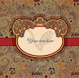 Ornamental vintage card template  - vector image