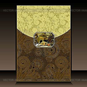 Luxury vertical background with jewel - vector image