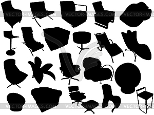 Silhouettes of armchairs - vector image