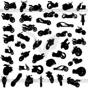 Silhouettes of motorcycles - vector clipart