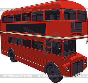 Красный двухэтажный автобус - изображение векторного клипарта