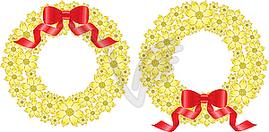 Yellow floral wreaths - vector clipart / vector image