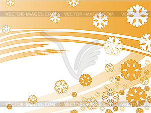 Orange stripes with snowflakes - vector clip art