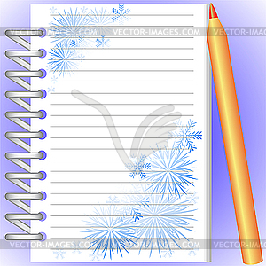 Notebook and pencil - vector clipart