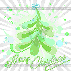 Green Christmas tree - vector clipart