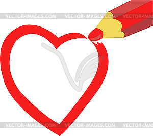 Нарисованное сердце - графика в векторе