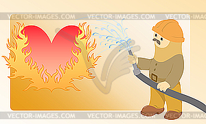 Flaming heart - vector clipart