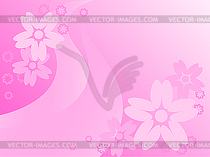 Flowers on pink background - vector clipart