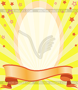 Frame in the rays and stars - vector clipart