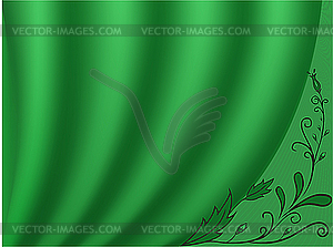 Green curtain - vector image